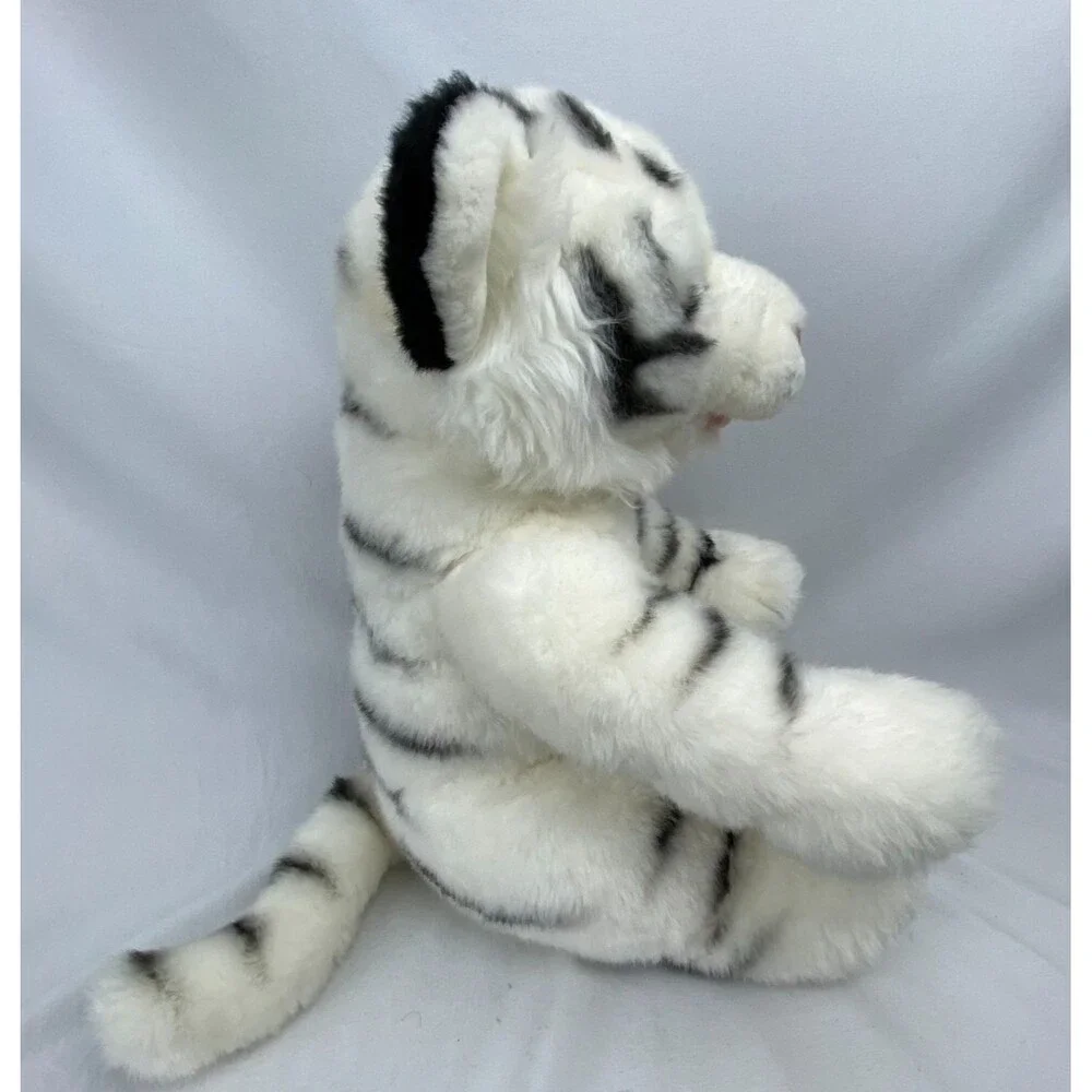 Build A Bear White‎ Tiger Plush Tongue Out Blue Eyes Stuffed Animal